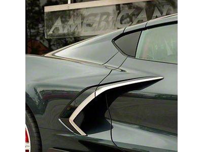 Side Vent Trim; Brushed (20-24 Corvette C8)