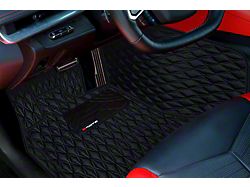 Single Layer Diamond Floor Mats; Black and Black Stitching (05-13 Corvette C6)