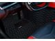 Single Layer Diamond Floor Mats; Black and Black Stitching (14-19 Corvette C7)