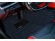 Single Layer Diamond Floor Mats; Black and Blue Stitching (14-19 Corvette C7)