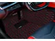 Single Layer Diamond Floor Mats; Black and Red Stitching (05-13 Corvette C6)