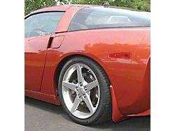 Molded Splash Guards; Rear; Black (05-13 Corvette C6 Base)