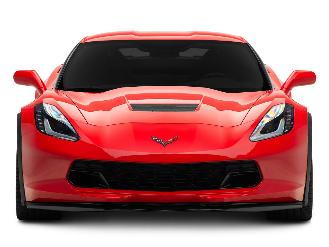 Corvette Stage 2 Central Front Splitter; Carbon Flash