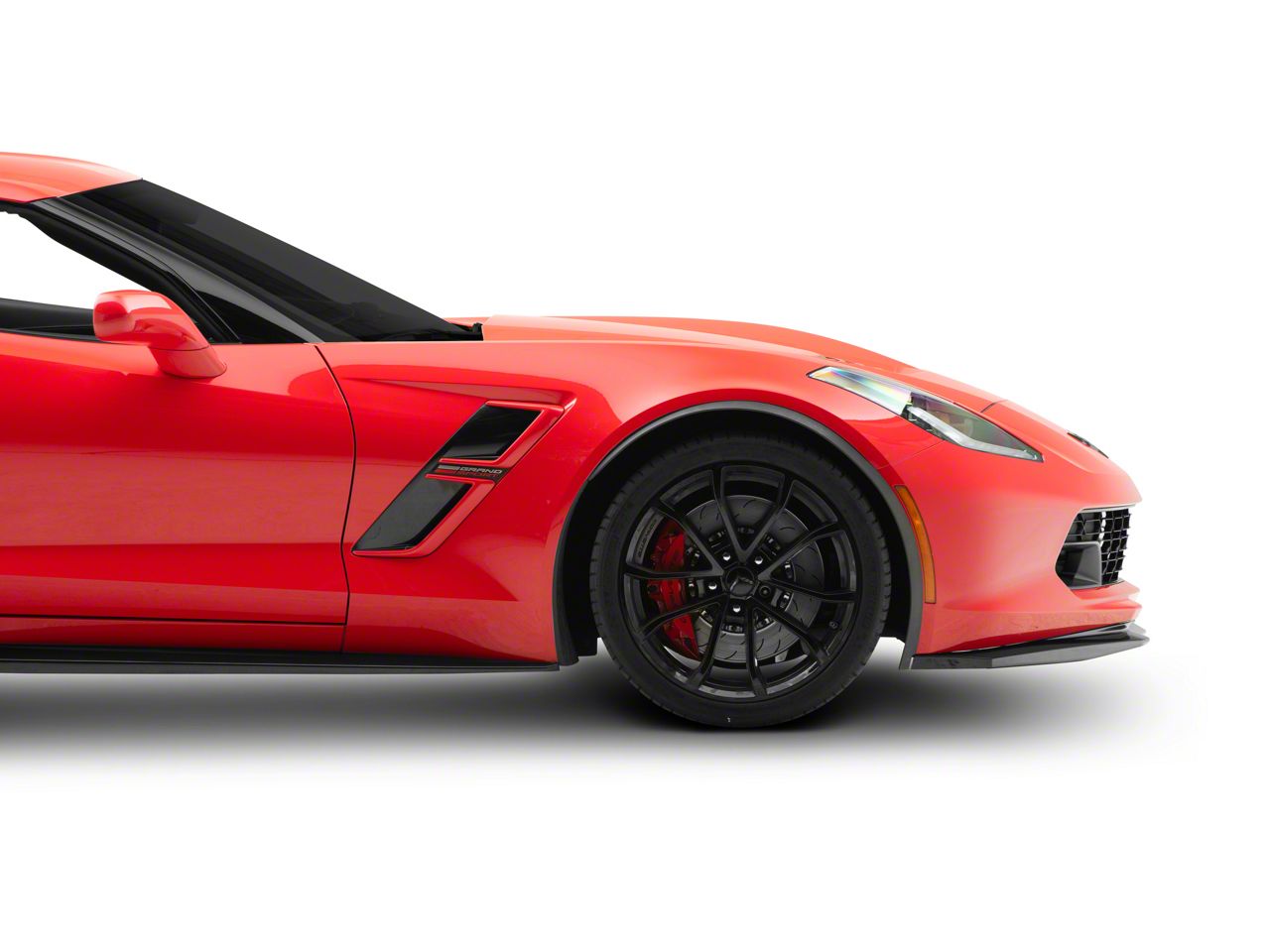 Corvette Stage 2 Central Front Splitter; Carbon Flash
