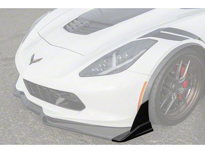 Stage 3.5 ZR1 Conversion Front Side Winglets; Carbon Flash Metallic (14-19 Corvette C7 w/ Stage 2.5 Style Front Splitter)