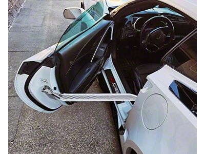 Stainless Door Prop with Perforated Insert; Driver Side (14-19 Corvette C7)