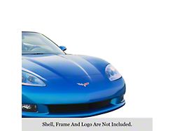 Stainless Steel Billet Lower Overlay Grille; Black (05-10 Corvette C6)