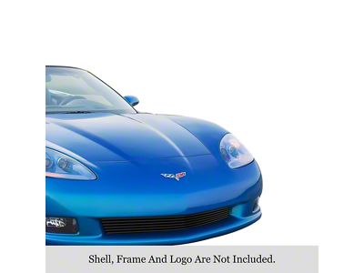 Stainless Steel Billet Lower Overlay Grille; Black (05-10 Corvette C6)