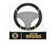 Steering Wheel Cover with Boston Bruins Logo; Black (Universal; Some Adaptation May Be Required)