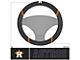 Steering Wheel Cover with Houston Astros Logo; Black (Universal; Some Adaptation May Be Required)