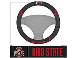 Steering Wheel Cover with Ohio State University Logo; Black (Universal; Some Adaptation May Be Required)