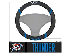 Steering Wheel Cover with Oklahoma City Thunder Logo; Black (Universal; Some Adaptation May Be Required)