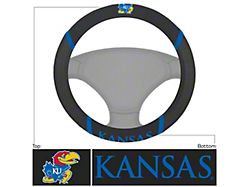Steering Wheel Cover with University of Kansas Logo; Black (Universal; Some Adaptation May Be Required)