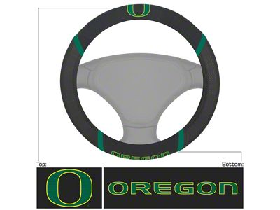 Steering Wheel Cover with University of Oregon Logo; Black (Universal; Some Adaptation May Be Required)