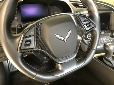 Steering Wheel Trim Cover; Carbon Fiber (14-19 Corvette C7)