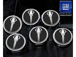 Stingray Emblem Fluid Cap Covers; Solid Black (14-19 Corvette C7 w/ Manual Transmission)