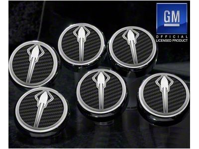 Stingray Emblem Fluid Cap Covers; Solid Black (14-19 Corvette C7 w/ Manual Transmission)