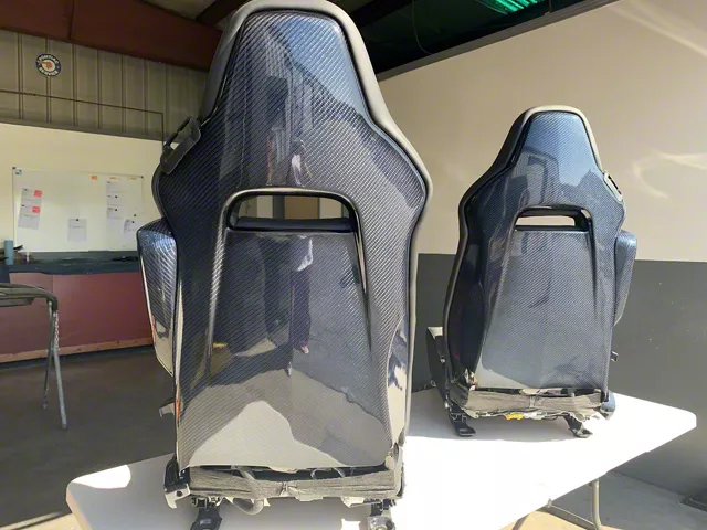 STOCK Back Seat Covers; Carbon Fiber (14-19 Corvette C7, Excluding ZR1)