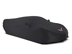 SuperStretch Indoor Car Cover with Flag Logo; Metallic Gray (20-24 Corvette C8)