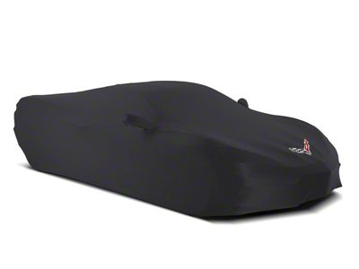 SuperStretch Indoor Car Cover with Flag Logo; Metallic Gray (20-23 Corvette C8)