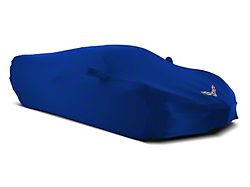 SuperStretch Indoor Car Cover with Flag Logo; Midnight Blue (20-26 Corvette C8)