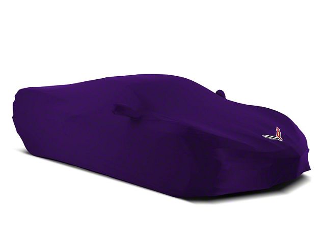 SuperStretch Indoor Car Cover with Flag Logo; Purple (20-24 Corvette C8)