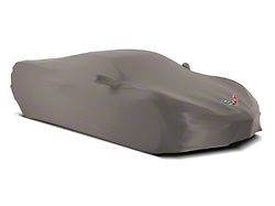 SuperStretch Indoor Car Cover with Flag Logo; Sahara Tan (20-23 Corvette C8)
