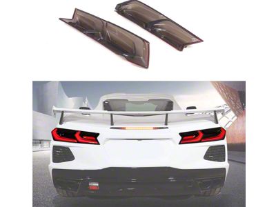 Tail Light Covers; Smoked Clear (20-25 Corvette C8)