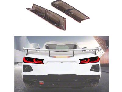 Tail Light Covers; Smoked Clear (20-24 Corvette C8)
