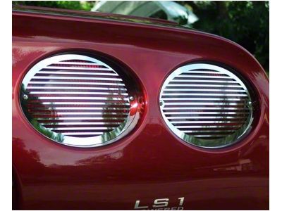 Tail Light Grille Covers; Stainless Steel (97-04 Corvette C5)