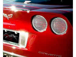 Tail Light Grille Covers; Stainless Steel (05-13 Corvette C6)
