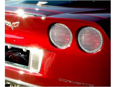 Tail Light Grille Covers; Stainless Steel (05-13 Corvette C6)