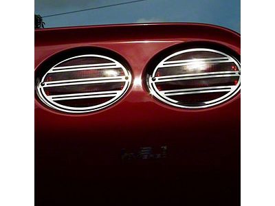 Tail Light Grilles; Polished (97-04 Corvette C5)