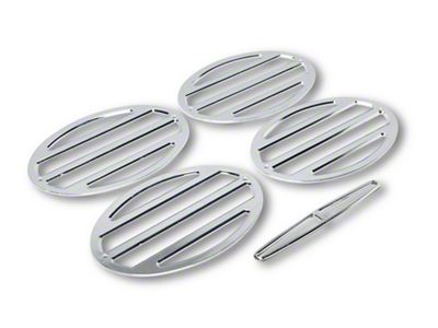 OPR Tail Light Louvers; Chrome (97-04 Corvette C5)