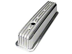Tall Retro Style Valve Covers; Finned; Polished (97-99 Corvette C5)