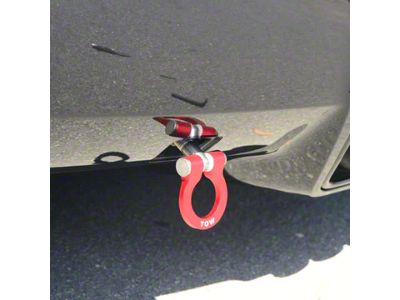 Titanium Tow Hook with Red D-Ring; Rear (14-25 Corvette C7 & C8)