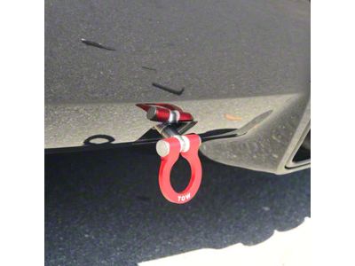 Titanium Tow Hook with Red D-Ring; Rear (14-24 Corvette C7 & C8)