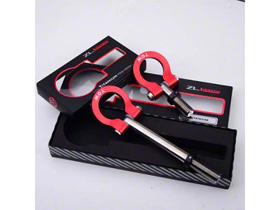 Titanium Tow Hook with Red D-Ring; Front and Rear (14-25 Corvette C7 & C8)