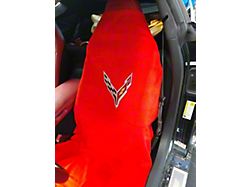 Towel2Go Seat Cover with Corvette Logo; Red (20-26 Corvette C8)