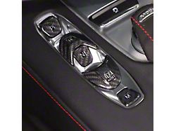 Transmission Control PRND Outer Trim Cover; Black Carbon Fibe (20-25 Corvette C8)
