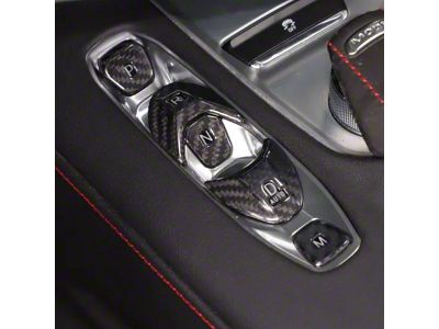 Transmission Control PRND Outer Trim Cover; Red Carbon Fiber (20-24 Corvette C8)