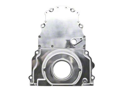 Two-Piece Timing Cover with Cam Sensor Hole; Polished (05-13 Corvette C6)