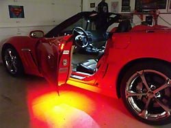 Under Door Puddle LED Lighting Kit; Red (97-13 Corvette C5 & C6)