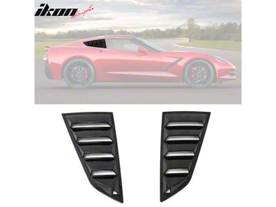 V2 Style Quarter Window Louvers; Unpainted (14-19 Corvette C7 Coupe)
