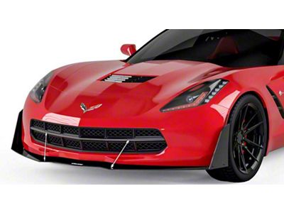 V3R Front Bumper Splitter; Carbon Flash Metallic Vinyl (14-19 Corvette C7)