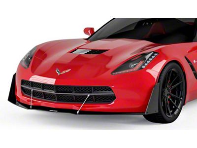 V3R Front Bumper Splitter; Gloss Black Vinyl (14-19 Corvette C7)