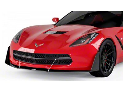 V3R Front Bumper Splitter; Satin Black Ice Vinyl (14-19 Corvette C7)