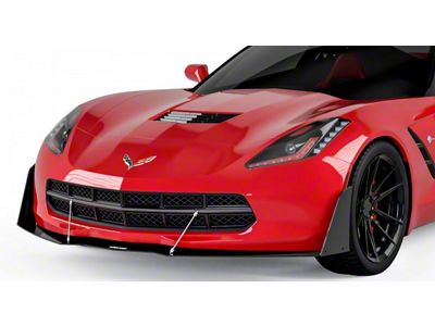 V3R Front Bumper Splitter; Satin Black Vinyl (14-19 Corvette C7)