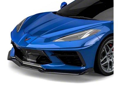 V3R Style Front Bumper Lip; Textured Black (20-24 Corvette C8, Excluding Z06)