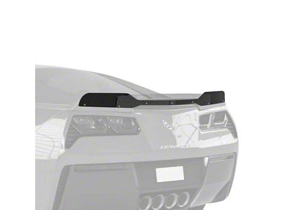 V3R Wicker Bill Rear Spoiler Add-On; Gloss Black Vinyl (14-19 Corvette C7)